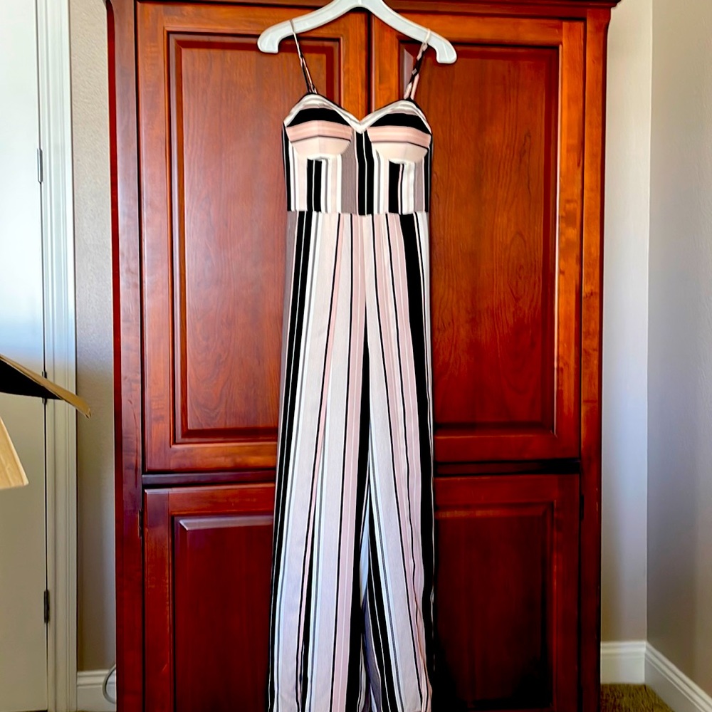 Jumpsuit striped rose black beige summer